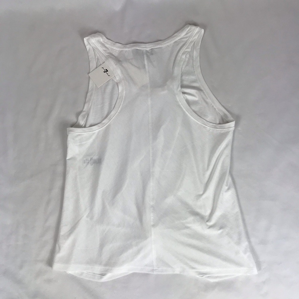 7 For All Mankind White Twist Front Tank (M) NWT - Picture 5 of 5